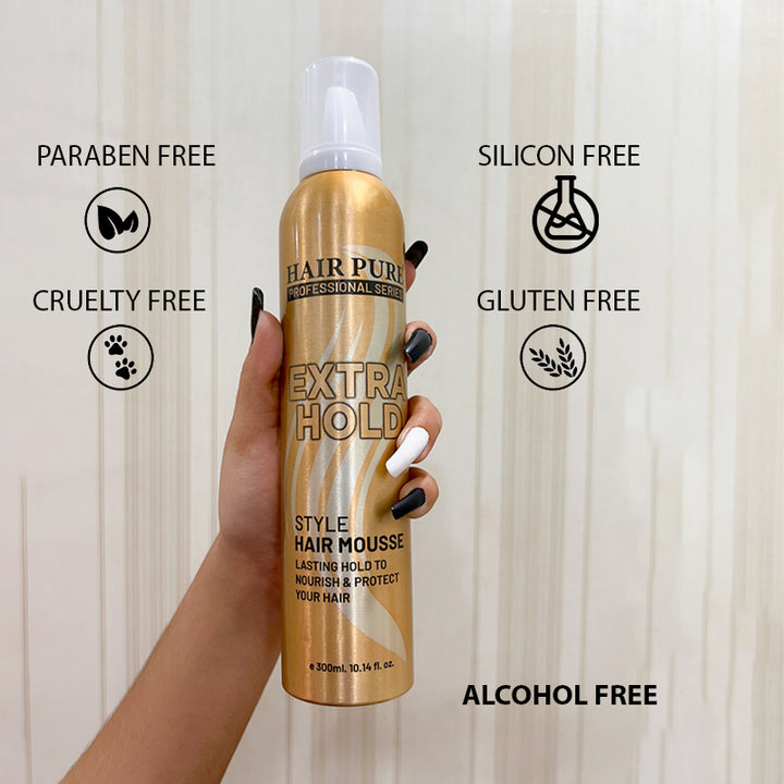 Extra Hold Hair Mousse 300ml – Long-Lasting Volume & Strong Styling Hold for All Hair Types