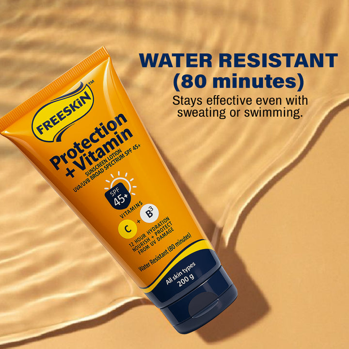 Sunscreen SPF 45+ PA+++ 200g | Broad Spectrum Sun Protection | Vitamin C & Niacinamide Brightening, Hydrating & Non-Greasy Sunscreen