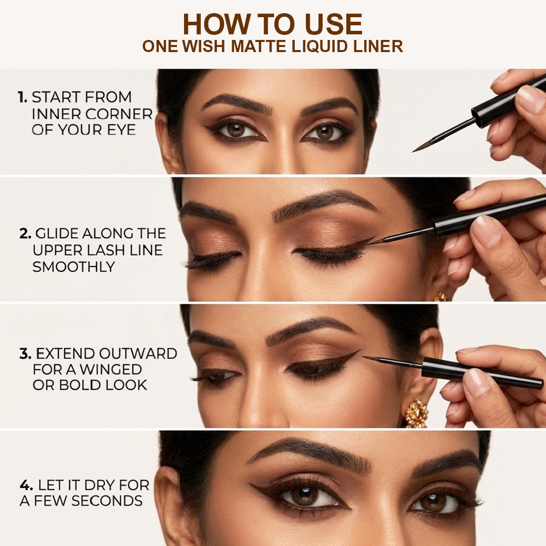 Matte Liquid Eyeliner 3.5ml – Matte Brown, Smudge-Proof & Long-Lasting