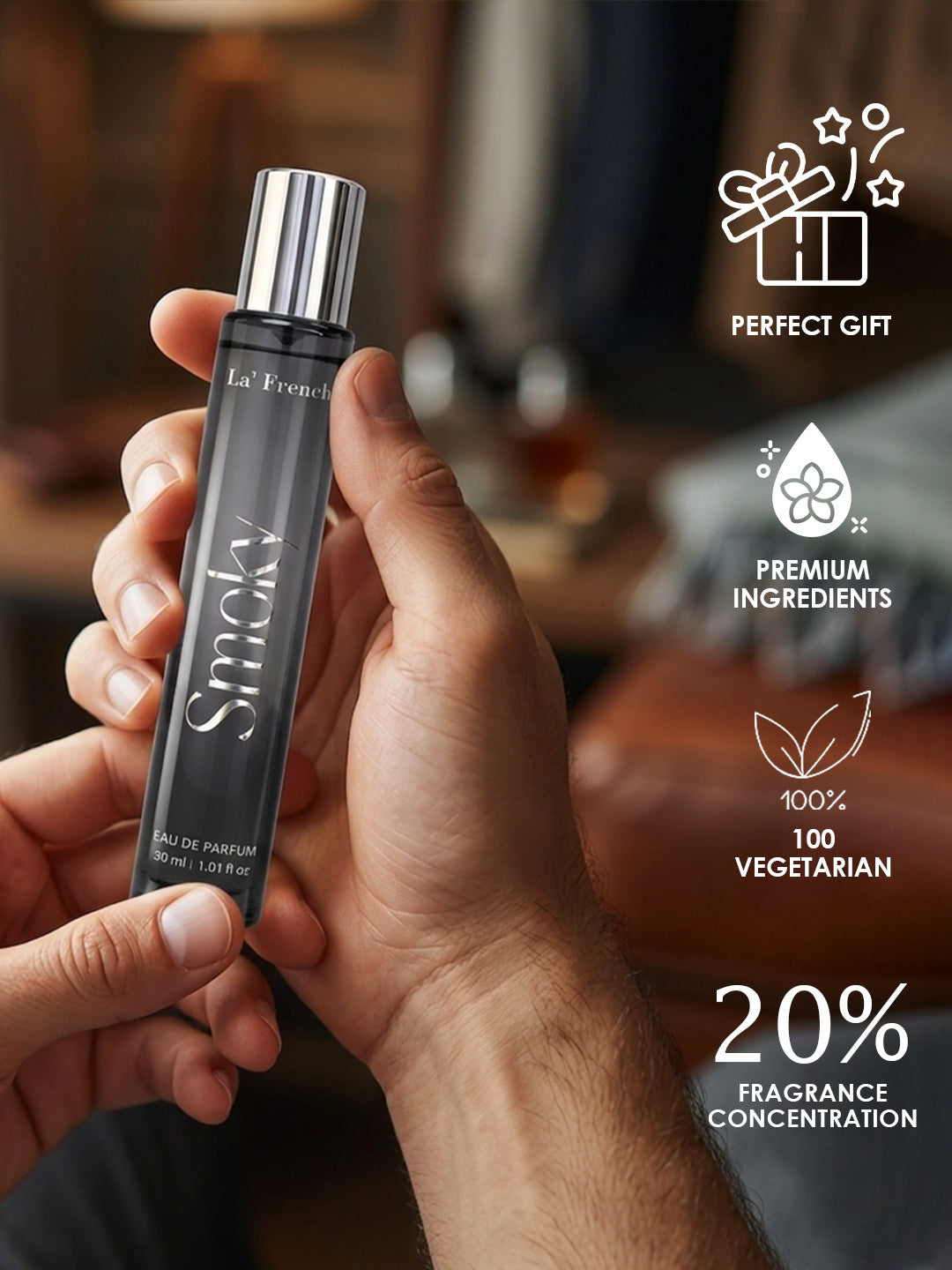 Smoky Perfume 30ml | Long Lasting Smoky Woody Spicy Fragrance for Men & Women | Premium Unisex Eau De Parfum | Dark & Intense Signature Scent