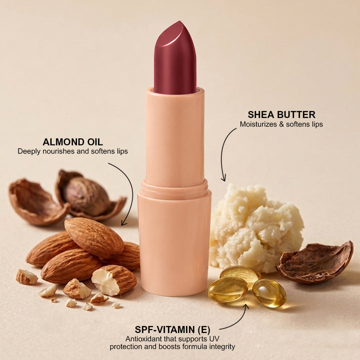 Creamy Matte Lipstick Lowkey Red Shade 20 – Long Lasting Matte Lipstick, Full Coverage, Highly Pigmented Lip Color for Women (3.8g)