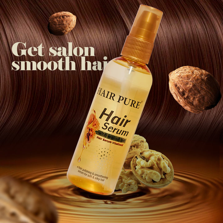 Hair Serum With Walnut Oil 100ml - Hair Serum to Prevent Frizz, Smoother, Shiny & Manageable Hair