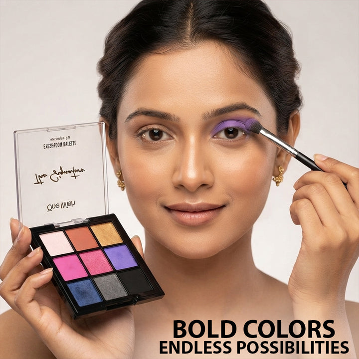 One Wish The Signature Midnight Glam Eyeshadow Palette - 9g / 9 in 1 High Pigment Matte & Shimmer Eyeshadow Palettes | Smooth & Blendable Eye Makeup Palette | Bold & Smokey Eye Makeup Palette for Women