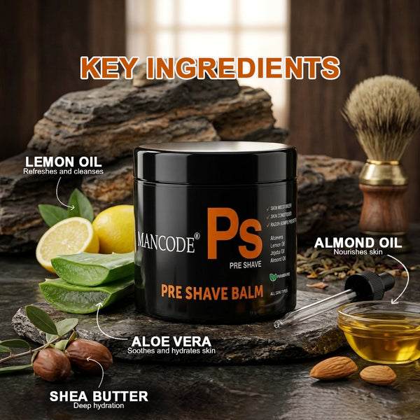 Pre-Shave Balm 100gm | Smooth Shaving Cream for Men | Prevents Razor Burn, Cuts & Irritation | Hydrating Pre Shave Skin Conditioner