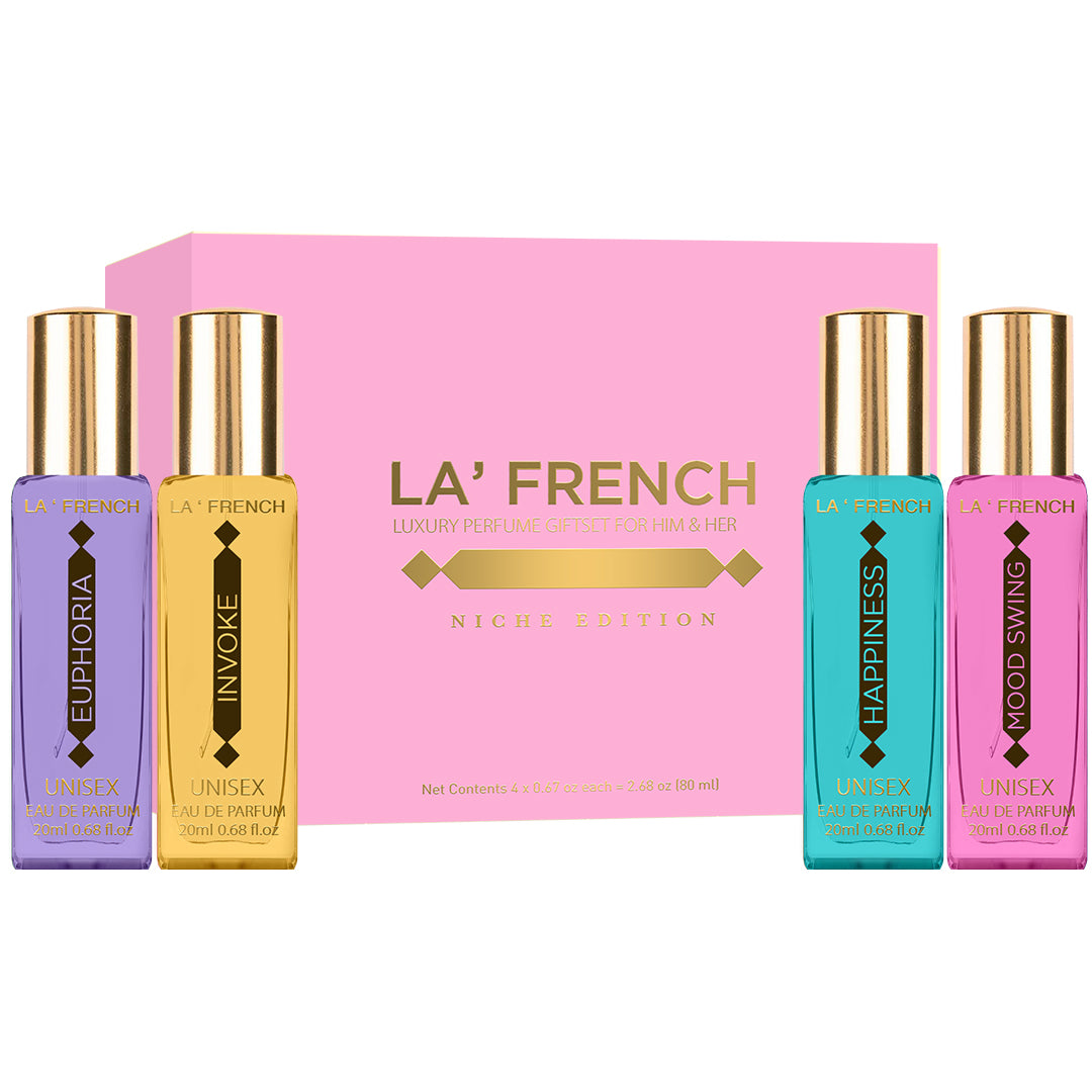 Niche Edition Luxury Perfume Gift Set 4x20ml | Euphoria, Mood Swing, Happiness & Invoke | Long-Lasting Eau De Parfum Gift Set
