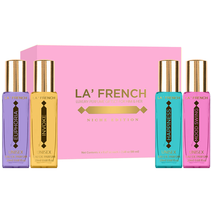 Niche Edition Luxury Perfume Gift Set 4x20ml | Euphoria, Mood Swing, Happiness & Invoke | Long-Lasting Eau De Parfum Gift Set