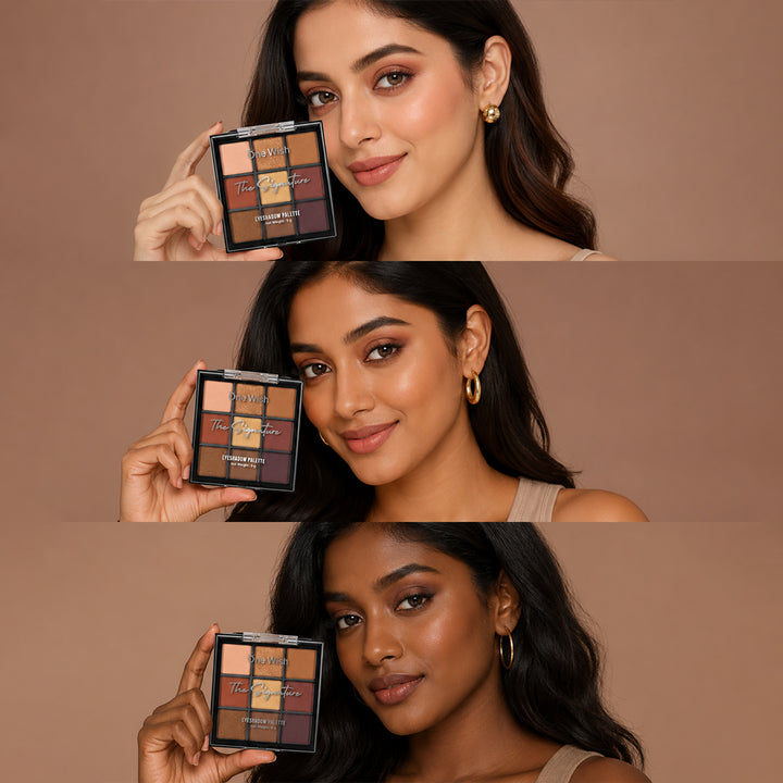 One Wish Golden Nude Eyeshadow Palette 9g | 9 in 1 Richly Pigmented Matte & Shimmer Nude Eye Colors | Smooth, Blending & Long-Wearing Eye Makeup Palette | Lightweight Formula | Compact Makeup Palette For Women