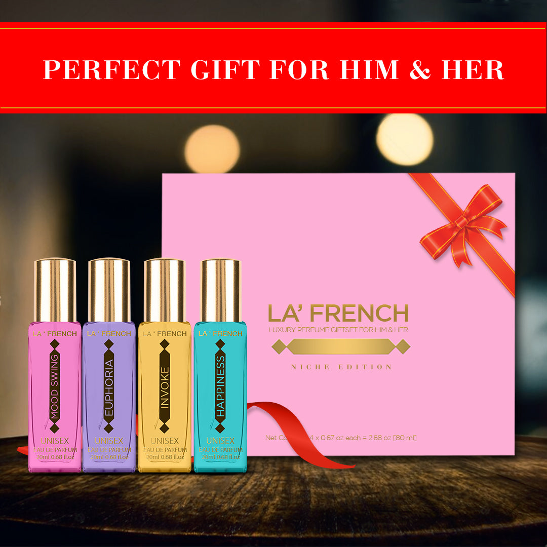 Niche Edition Luxury Perfume Gift Set 4x20ml | Euphoria, Mood Swing, Happiness & Invoke | Long-Lasting Eau De Parfum Gift Set