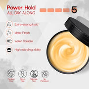 Power Wax Pro Hair Styling Cream 100ml | Strong Hold Hair Wax for Men | Matte Finish Texturizing Cream | Vitamin E & Coconut Oil Enriched