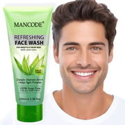 Refreshing Face Wash with Aloe Vera 100ml | Refreshing Deep Cleansing Face Wash for Men & Women | Hydrating Anti-Acne Gentle Cleanser | Soap-Free Formula