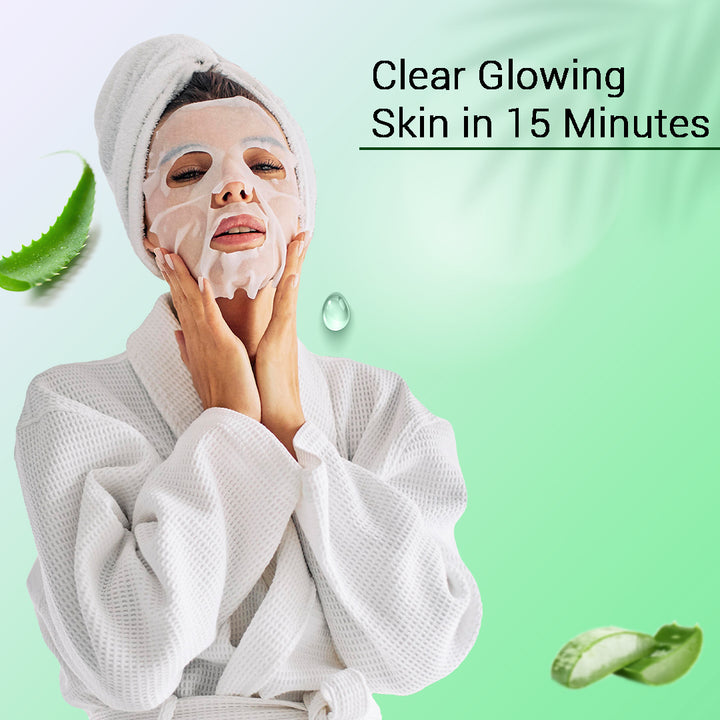Aloe Vera Facial Sheet Mask Pack of 3 | Soothing, Hydrating & Skin Repair Face Masks