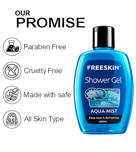Aqua Mist Shower Gel 400ml | Mint Cooling Body Wash | Deep Cleansing, Refreshing & Hydrating Shower Gel for Fresh, Revitalized Skin promises