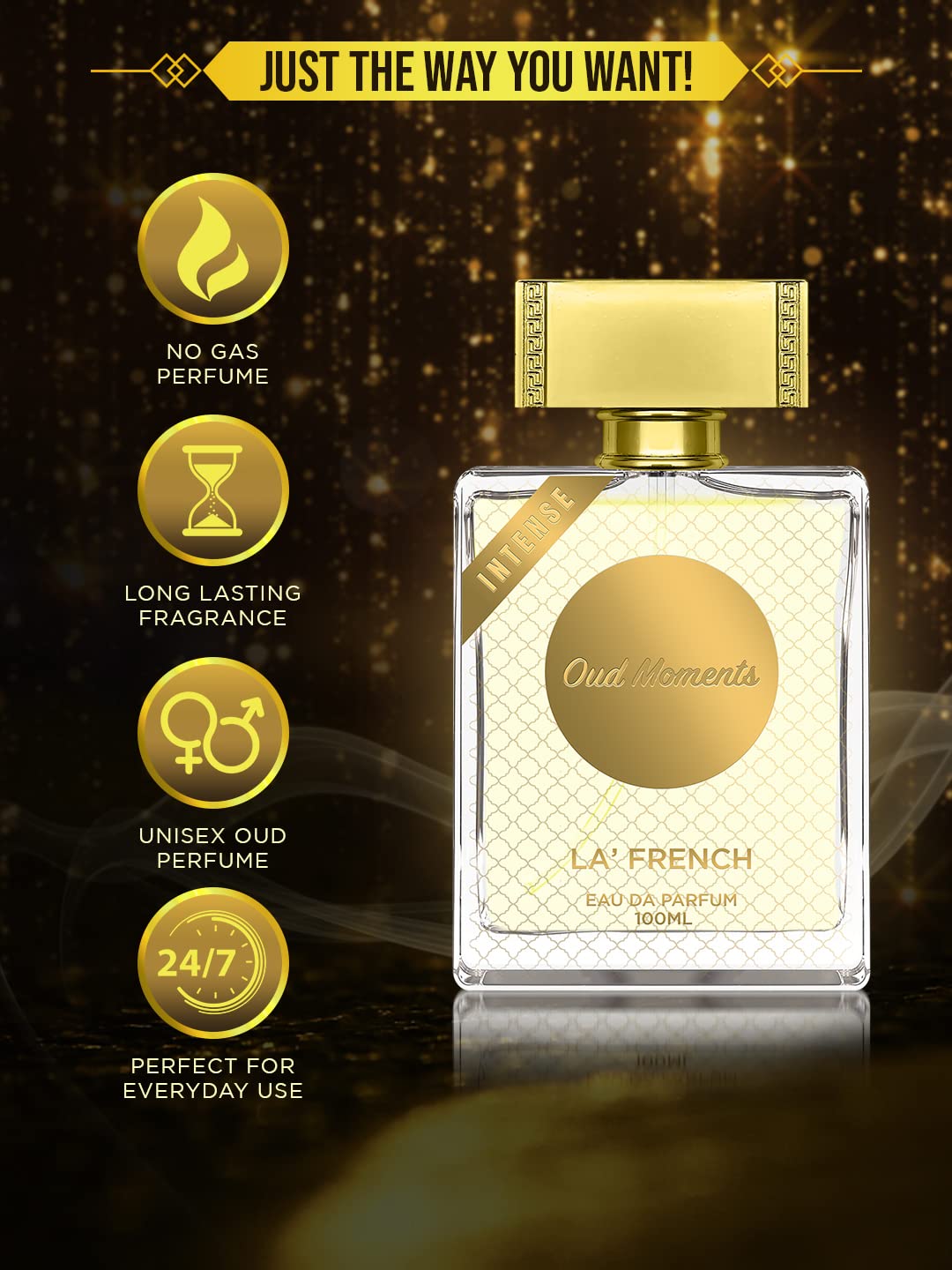 Oud Moment Perfume for Men & Women 100ml | Long Lasting Oud Amber Fragrance | Premium Unisex Eau De Parfum | Rich & Sensual Scent