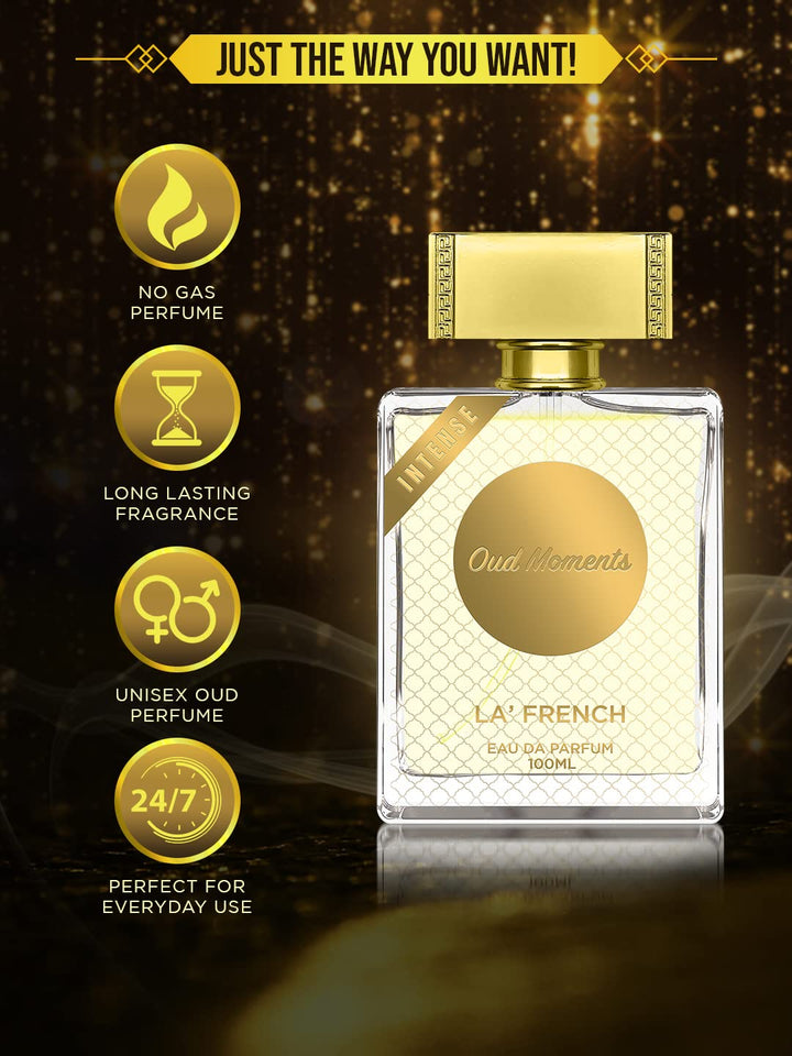 Oud Moment Perfume for Men & Women 100ml | Long Lasting Oud Amber Fragrance | Premium Unisex Eau De Parfum | Rich & Sensual Scent