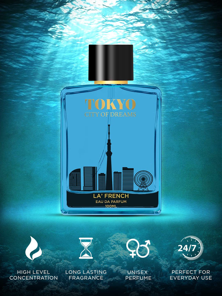 Tokyo Perfume for Men & Women 100ml | Long Lasting Fresh Citrus Woody Fragrance | Premium Unisex Eau De Parfum | Modern & Energetic Scent