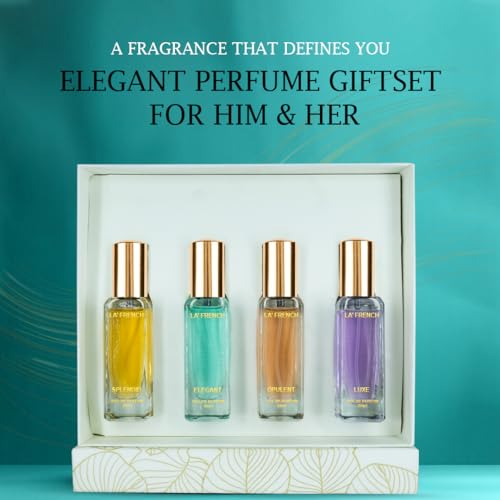 Elegant Perfume Gift Set for Men & Women 4x20ml | Long Lasting Mini Perfume Combo | Splendid, Opulent, Elegant, Luxe | Premium Unisex Fragrance Set