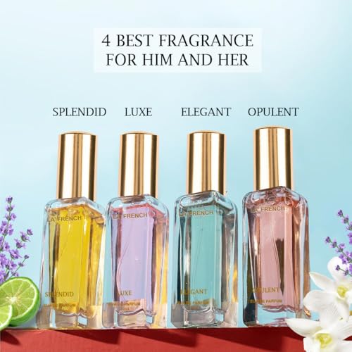 Elegant Perfume Gift Set for Men & Women 4x20ml | Long Lasting Mini Perfume Combo | Splendid, Opulent, Elegant, Luxe | Premium Unisex Fragrance Set