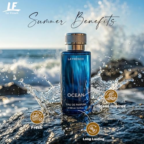 Ocean Eau De Parfum 100ml | Long Lasting Fresh Aquatic Fragrance | Premium Unisex Perfume for Men & Women | Clean & Cool Scent