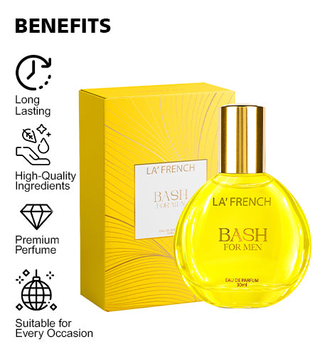 Bash Perfume for Men | 30ml Premium Long-Lasting Eau de Parfum | Bold, Refreshing & Masculine Fragrance | Perfect for Special Occasions promises