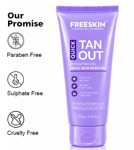 Quick Tan Out Exfoliating Gel for Face & Body, 100g | Dead Skin Cell Removal & Tan Removal Gel promises
