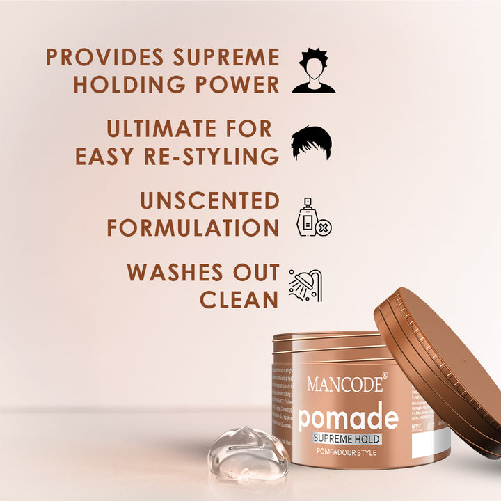Pomade Supreme Hold Hair Wax | Strong Hold, High Shine & Long-Lasting Styling for Men