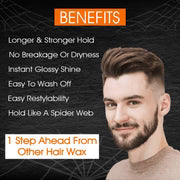 Spider Web Hair Wax 100ml | Strong Hold Matte Finish Hair Wax for Men | Long Lasting Styling Wax | Textured & Messy Hairstyle