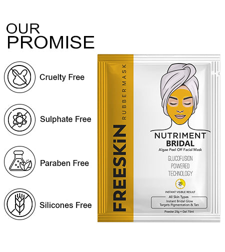 Bridal Algae Peel-Off Mask Kit for All Skin Types | Instant Bridal Glow | Targets Pigmentation & Tan Removal | Professional Facial Treatment | Powder 25g + Gel 75ml promises