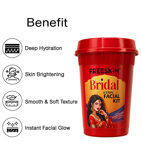 Bridal Facial Kit 60g | Instant Glow 6-Step Facial Kit | Brightening, Hydration & Even Skin Tone Bridal Glow Treatment promises