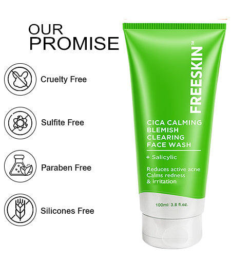 CICA Calming Blemish Clearing Face Wash 100ml | 1.5% Salicylic Acid Cleanser | Anti-Acne Face Wash for Oil Control, Blackhead Removal & Clear Skin promises