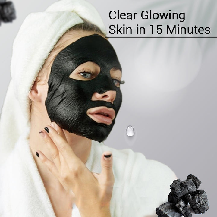 Charcoal Facial Sheet Mask Pack of 3 | Deep Detox, Pore Cleansing & Oil Control Face Masks
