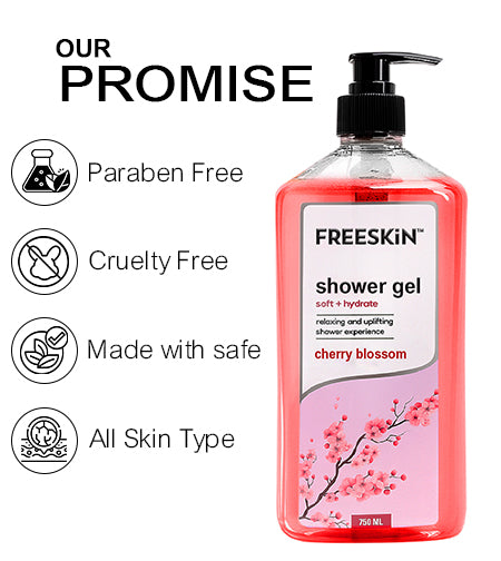 Cherry Blossom Shower Gel 750ml | Nourishing Body Wash with Natural Extracts | Gentle Cleanser for Soft, Smooth & Glowing Skin promises