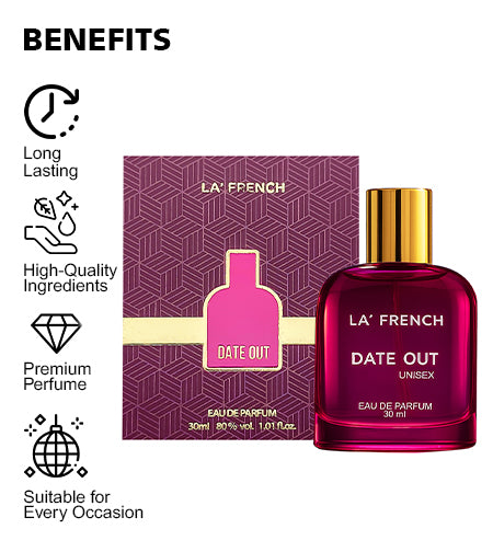 Date Out for Women 30ml | Long Lasting Floral Fruity Elegant Fragrance | Premium Eau De Parfum | Soft & Confident Daily Wear Scent promises