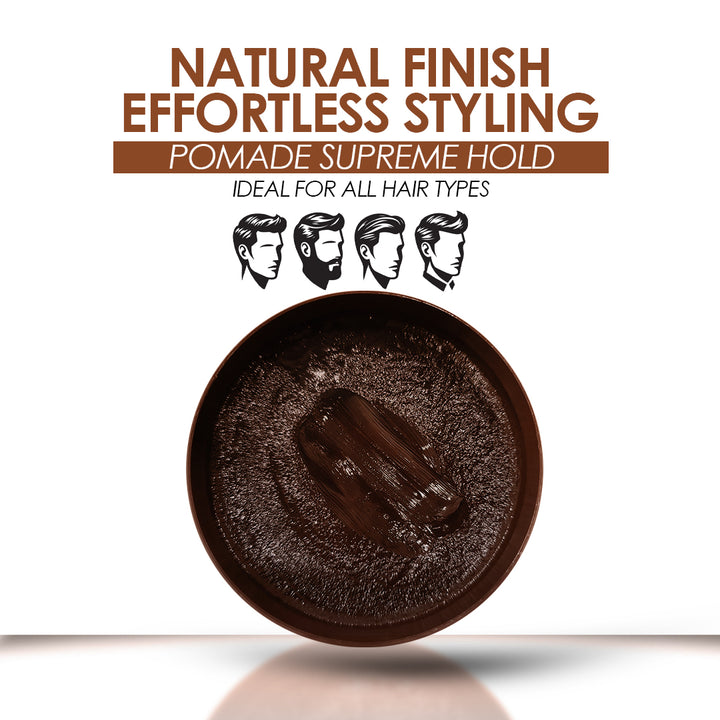 Pomade Supreme Hold Hair Wax | Strong Hold, High Shine & Long-Lasting Styling for Men