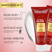 Skin Whitening Cream for Men 50ml | Brightening Face Cream with Kojic Acid, Glycolic Acid & Alpha Arbutin | Reduces Dark Spots & Pigmentation