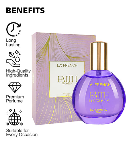 Faith Perfume for Women 30ml | Long Lasting Floral Musky Fragrance | Premium Eau De Parfum for Women | Elegant Daily Wear Scent promises