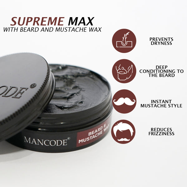 Beard & Mustache Wax Strong Hold | Long-Lasting Styling, Frizz Control & Deep Nourishment