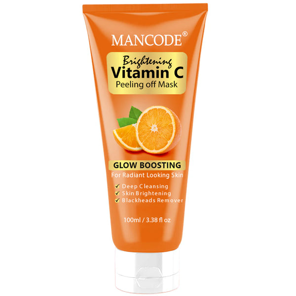 Vitamin C Peel Off Mask 100ml | Brightening Face Mask for Men | Removes Blackheads & Dead Skin | Glow Boosting Deep Cleansing Mask