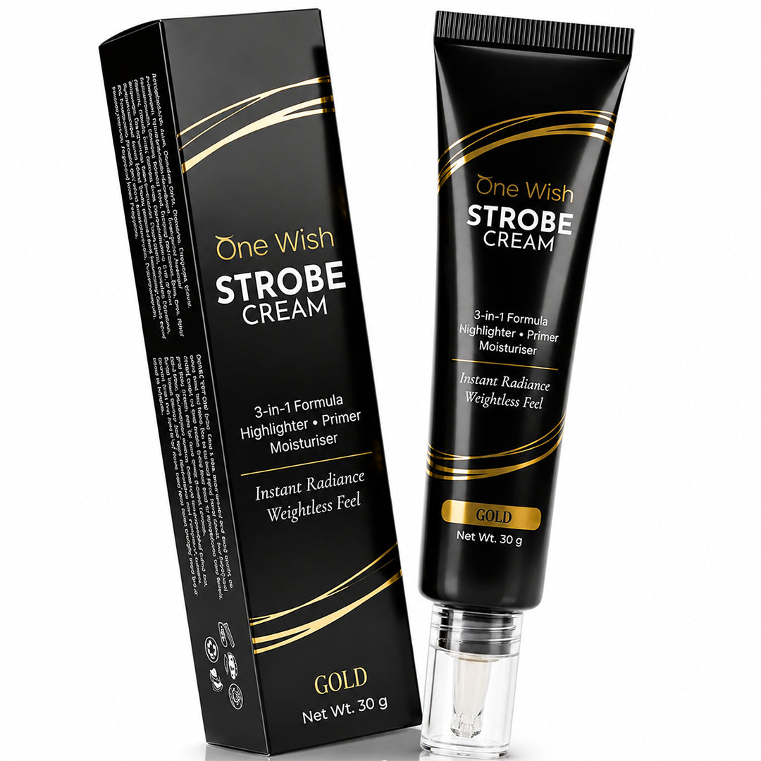 One Wish Strobe Cream Gold, 30g | 3-in-1 Primer, Highlighter & Moisturizer | Illuminating Makeup Base | Instant Radiance & Dewy Glazed Glow | Lightweight Formula | For All Skin Types