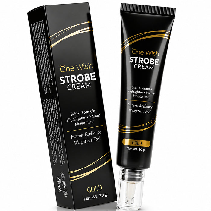 One Wish Strobe Cream Gold, 30g | 3-in-1 Primer, Highlighter & Moisturizer | Illuminating Makeup Base | Instant Radiance & Dewy Glazed Glow | Lightweight Formula | For All Skin Types - our product