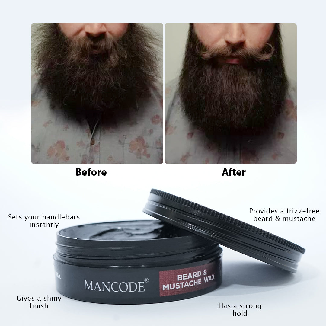Beard & Mustache Wax Strong Hold | Long-Lasting Styling, Frizz Control & Deep Nourishment