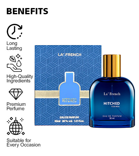 Hitched Perfume for Men 30ml | Long Lasting Woody Aromatic Fragrance | Premium Eau De Parfum for Men | Fresh & Confident Daily Wear Scent promises