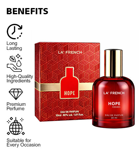 Hope Perfume for Men 30ml | Long Lasting Fresh Woody Aromatic Fragrance | Premium Eau De Parfum for Men | Confident & Uplifting Daily Wear Scent promises