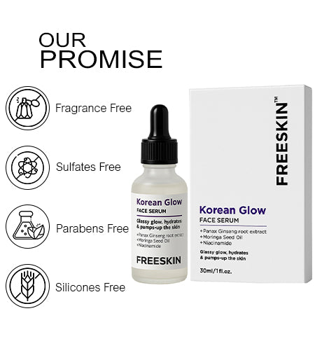 Korean Glow Face Serum (30ml) | Glass Skin Brightening Serum with Ginseng & Niacinamide for Radiant Dewy Glow promises