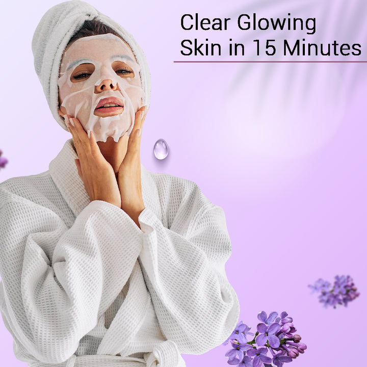 Lavender Facial Sheet Mask Pack of 3 | Calming, Hydrating & Skin Relaxing Face Masks