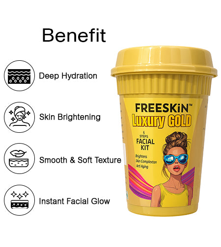 Luxury Gold Facial Kit 60g | 24K Gold Anti-Aging Facial Kit | Brightening, Firming & Glow Skin Treatment for Youthful Radiance promises