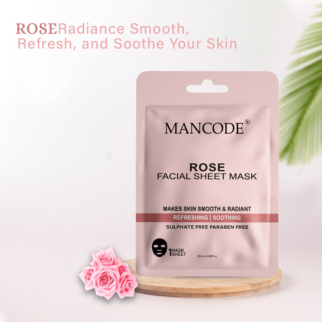 Rose Facial Sheet Mask Pack of 3 | Hydrating, Soothing & Glow Enhancing Face Masks