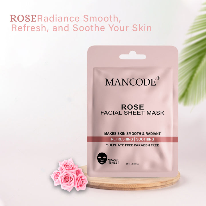Rose Facial Sheet Mask Pack of 3 | Hydrating, Soothing & Glow Enhancing Face Masks