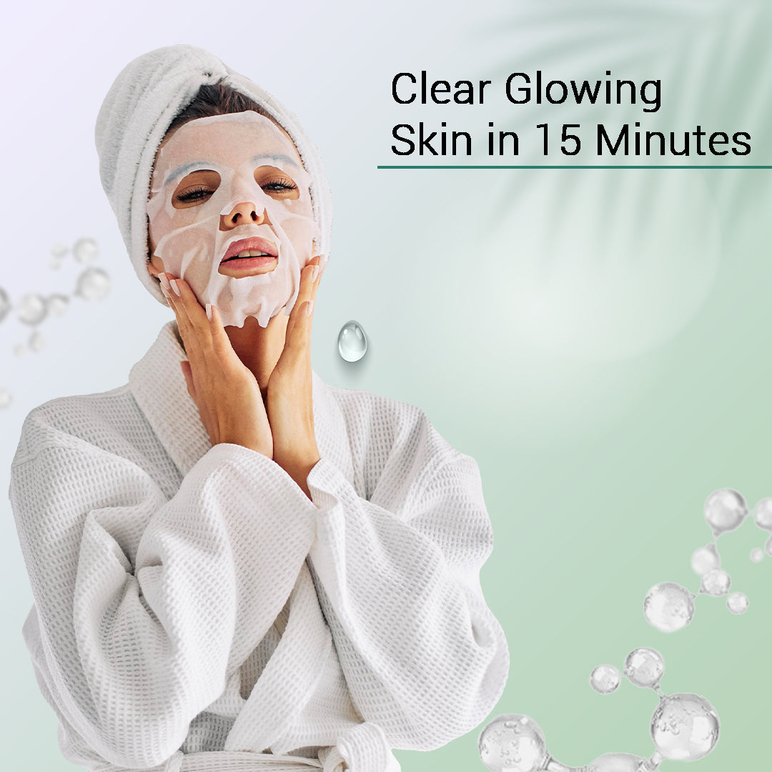 1% Salicylic Acid Facial Sheet Mask Pack of 3 | Acne Control, Pore Cleansing & Oil Balancing Face Masks