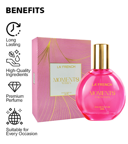 Moments Perfume for Women 30ml | Long Lasting Fresh Floral Fragrance | Premium Eau De Parfum for Women | Elegant Everyday Scent promises
