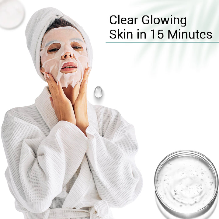 5% Niacinamide Facial Sheet Mask Pack of 3 | Oil Control, Pore Minimizing & Skin Brightening Face Masks